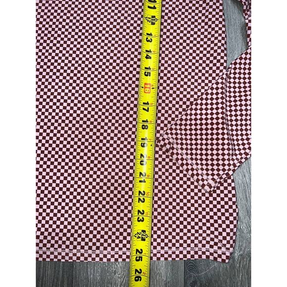 Levi’s Second Skin T-Shirt Checkered Mock Neck top Rosa 2X A003227 - Picture 5 of 8